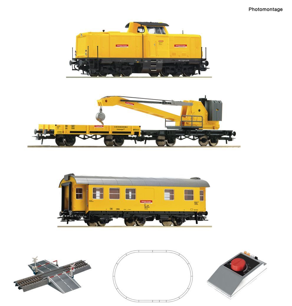 ROCO 5100002 H0 Analog Start Set: Diesellokomotive BR 212 mit Kranzug, DB DC
