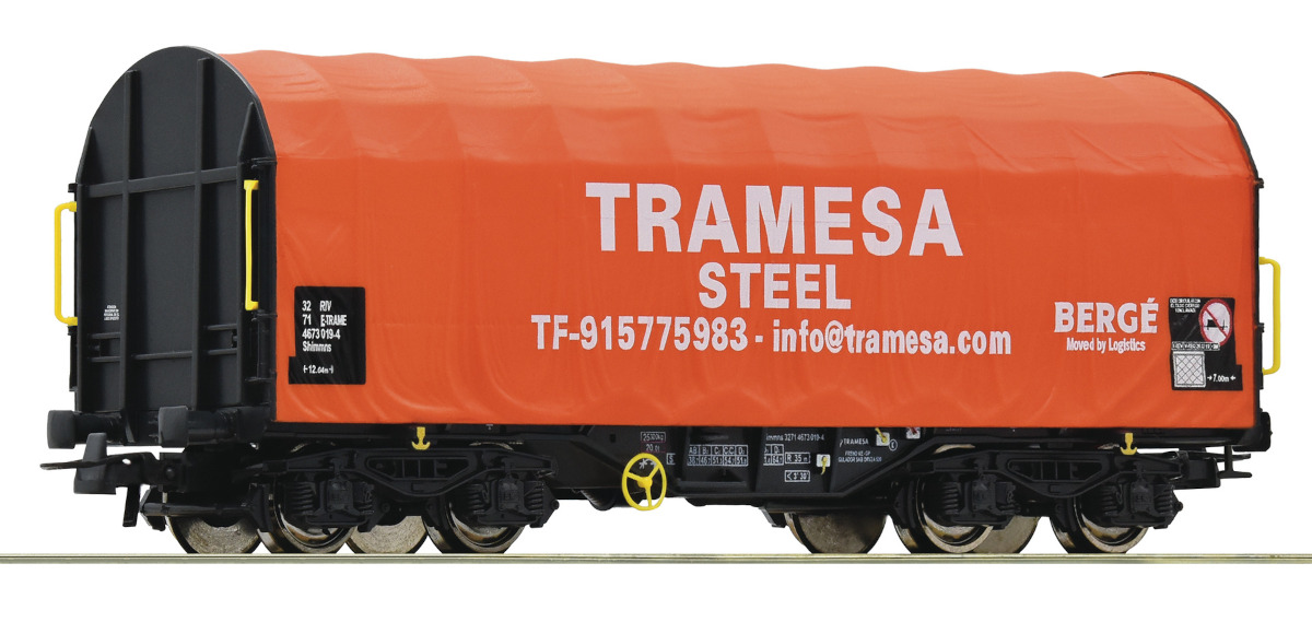 ROCO 76439 Tramesa Steel Schiebeplanenwagen Shimmns Ep VI KK Spur H0 - NEU