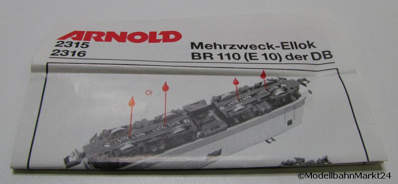 ARNOLD 2315 2316 DB Mehrzweck-Ellok BR 110 E 10 - Beipackzettel