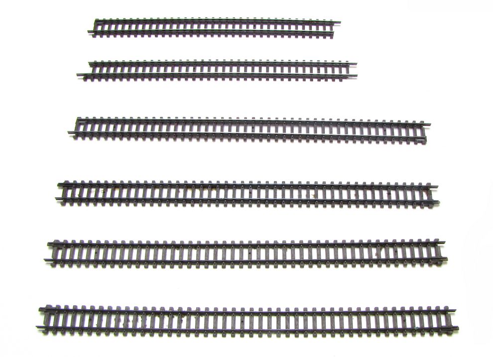 ARNOLD Set 6 Stk. Gleismaterial unterschiedliche Länge mit 4x 222mm Spur N 1:160