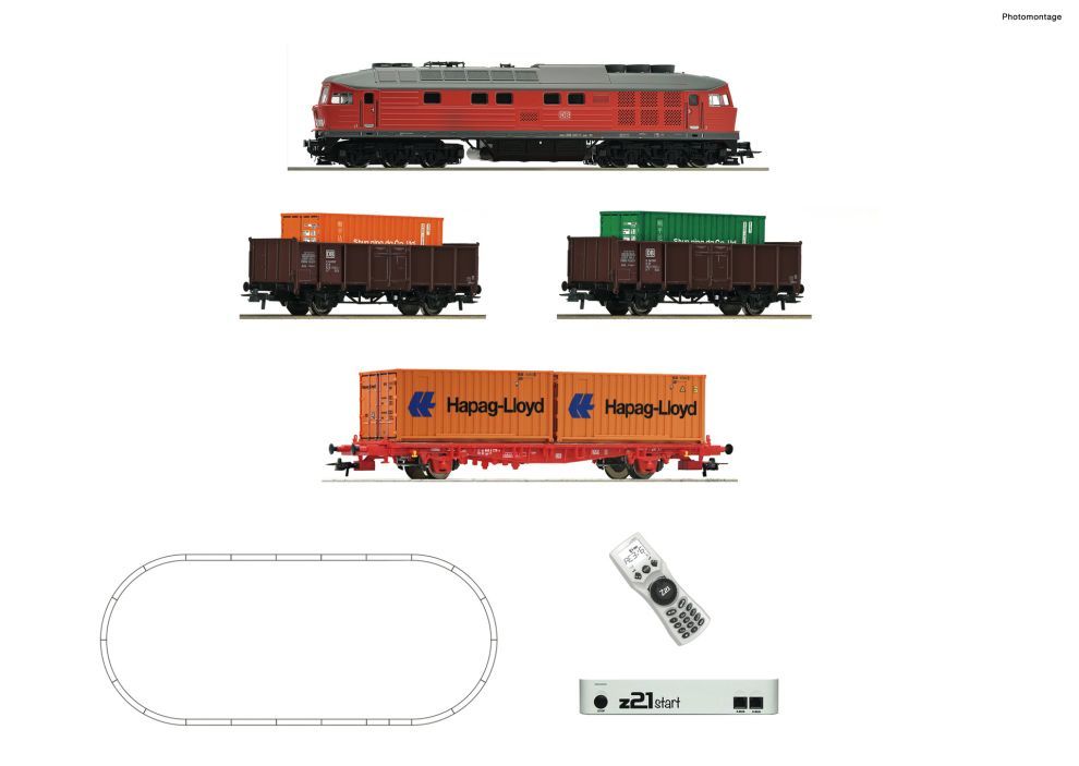 ROCO 5110003 H0 z21 start Digitalset: Diesellokomotive BR 232 mit Güterzug, DB AG DCC