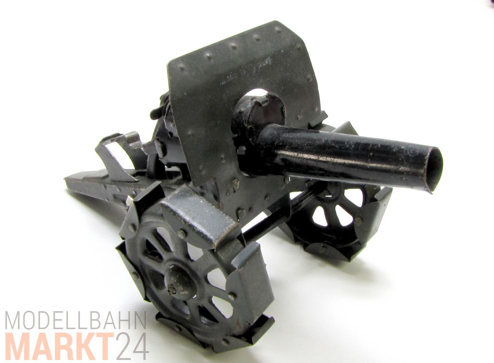 Blech-Geschütz Handarbeit Modell mit Raupenketten Maße 19x9x9 cm