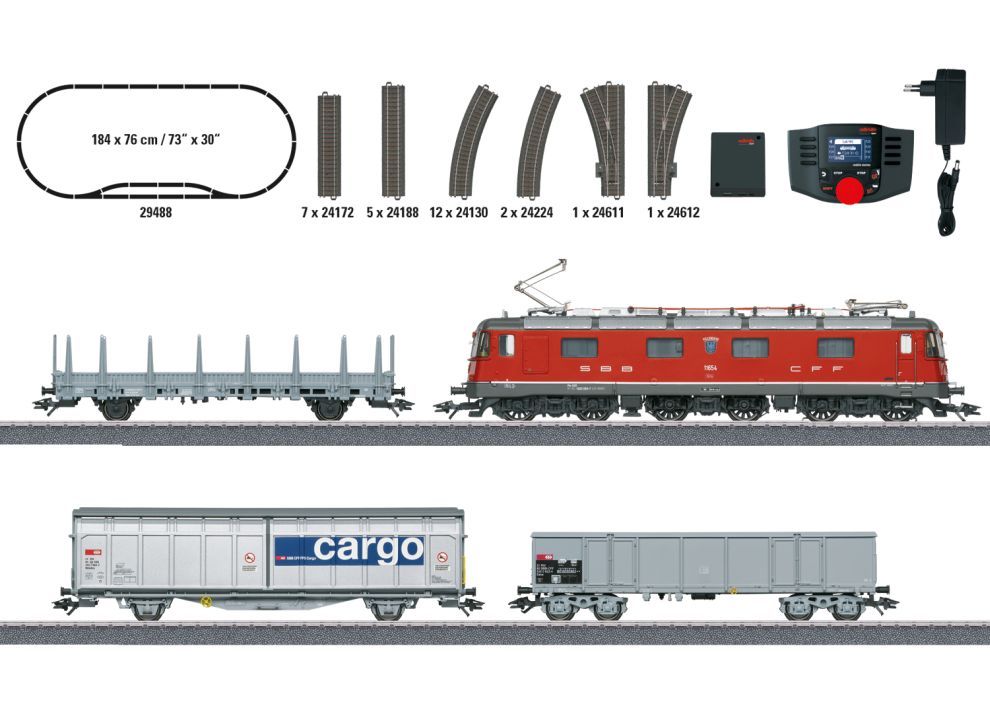 MÄRKLIN 29488 Digital-Startpackung Schweizer Güterzug mit Re 620 Spur H0