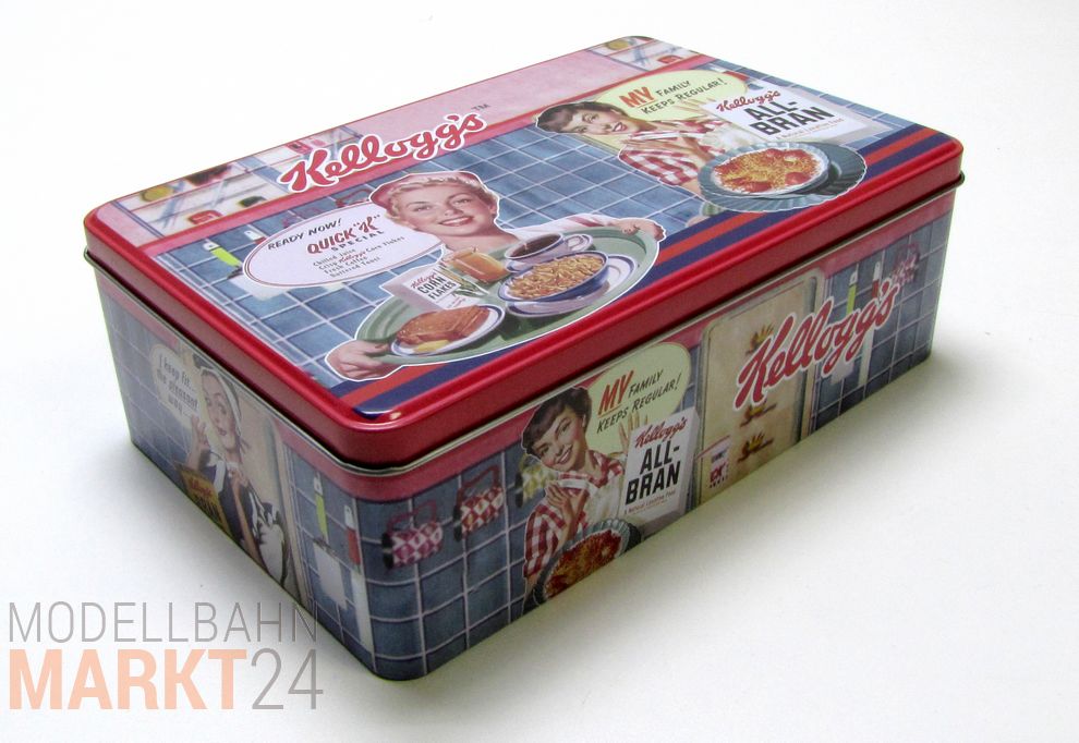 KELLOGGS Retro Lunch Frühstücksbox Blech mit Bedruckung Maße ca.20 x 13 x 6,7 cm