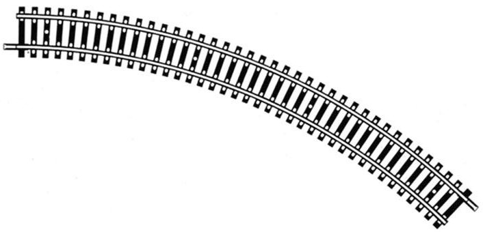 FLEISCHMANN 6024 Gebogenes Gleis 45° R1 357 mm  Spur H0 1:87 - NEU