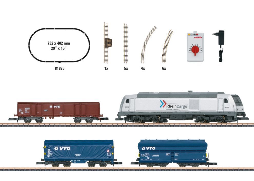 MÄRKLIN 81875 Startpackung moderner Güterverkehrmit Diesellok BR 285 Spur Z