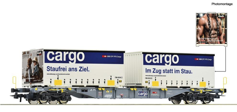 ROCO 6600028 H0 Containertragwagen, SBB Cargo DC