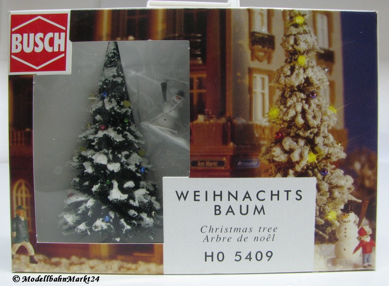BUSCH 5409 Weihnachtsbaum mit Schneemann beleuchtet