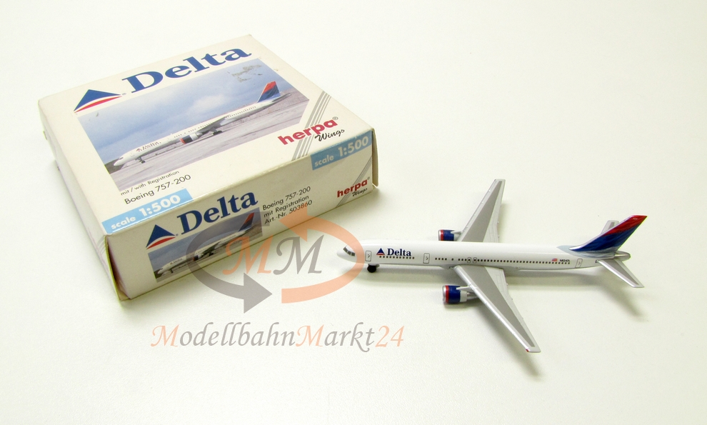 HERPA Wings Boeing 757-200 DELTA mit Registration Scale 1:500 - OVP
