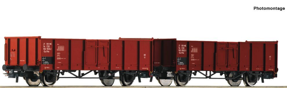 ROCO 6600002 H0 2-tlg. Set: Offene Güterwagen, CSD DC