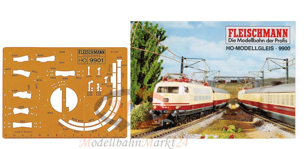 FLEISCHMANN 9901/9900 Schablone + Gleisplanheft für Modellgleis Spur H0 1:87 NEU