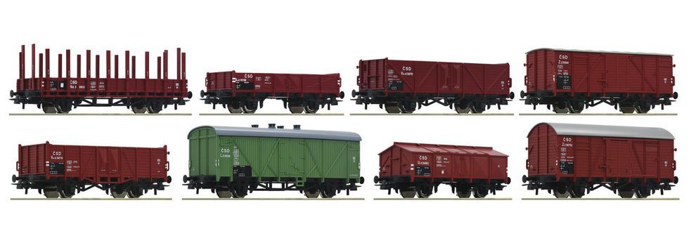 ROCO 44001 CSD        Güterwagenset CSD 8 Stk.       Spur H0