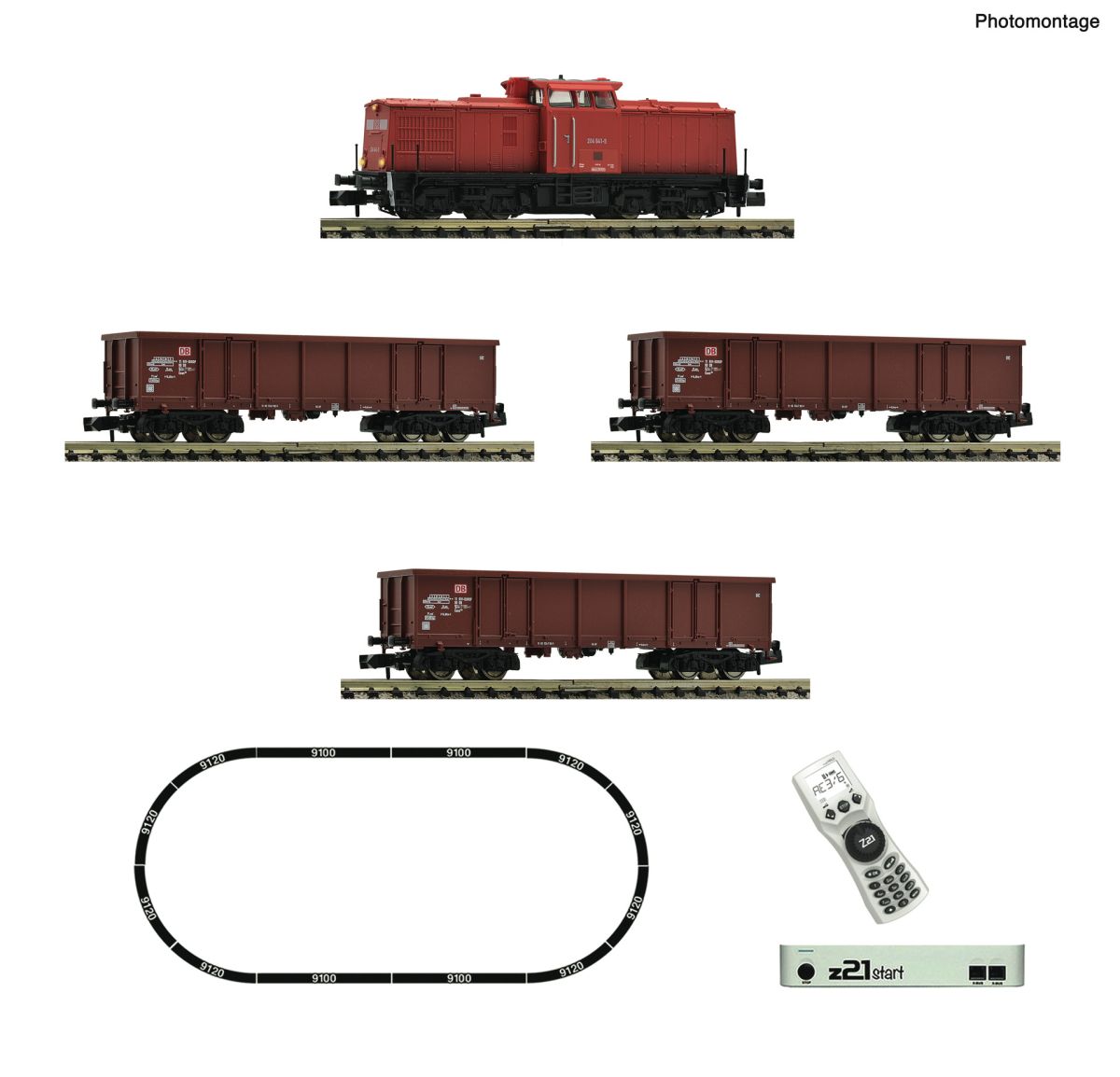 FLEISCHMANN 5170005 z21 start Digitalset: Diesellokomotive BR 204 mit Güterzug, DB AG DCC Spur N
