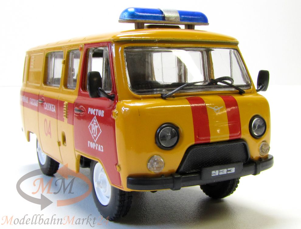 AGZ (UAS-3909) Kleinbus orange Verkehrspolizei UdSSR/Russland Scale 1:43 - OVP