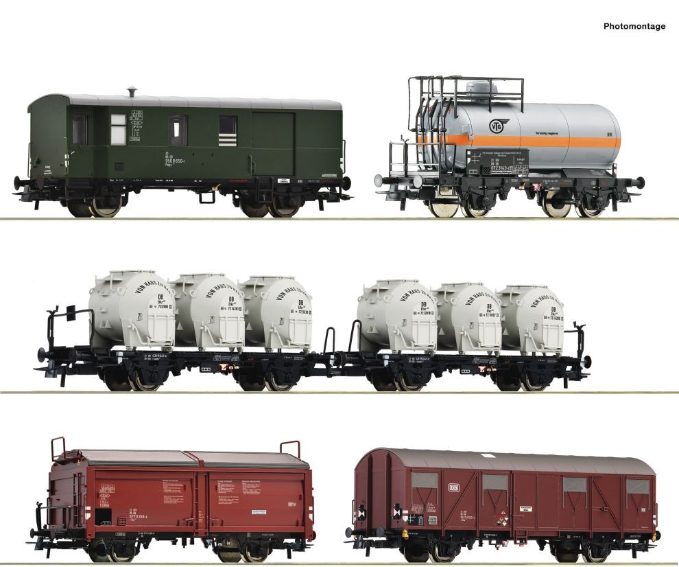 ROCO 6600018 H0 6-tlg. Set: Güterzug, DB DC