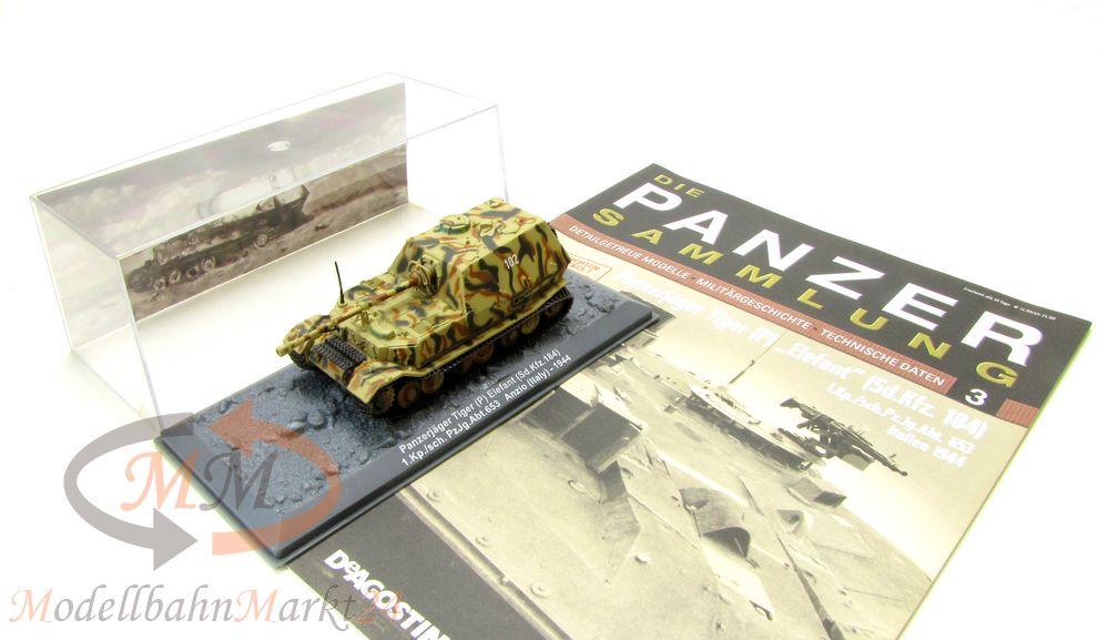 Heft Die Panzer Sammlung 3 mit Panzerjäger Tiger (P) Elefant Modell Scale 1:72