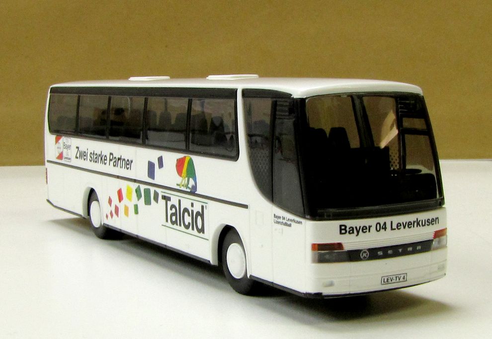 RIETZE Werbemodell Setra S 315 HD Bus Talcid Bayer 04 Leverkusen Fußball 1:87