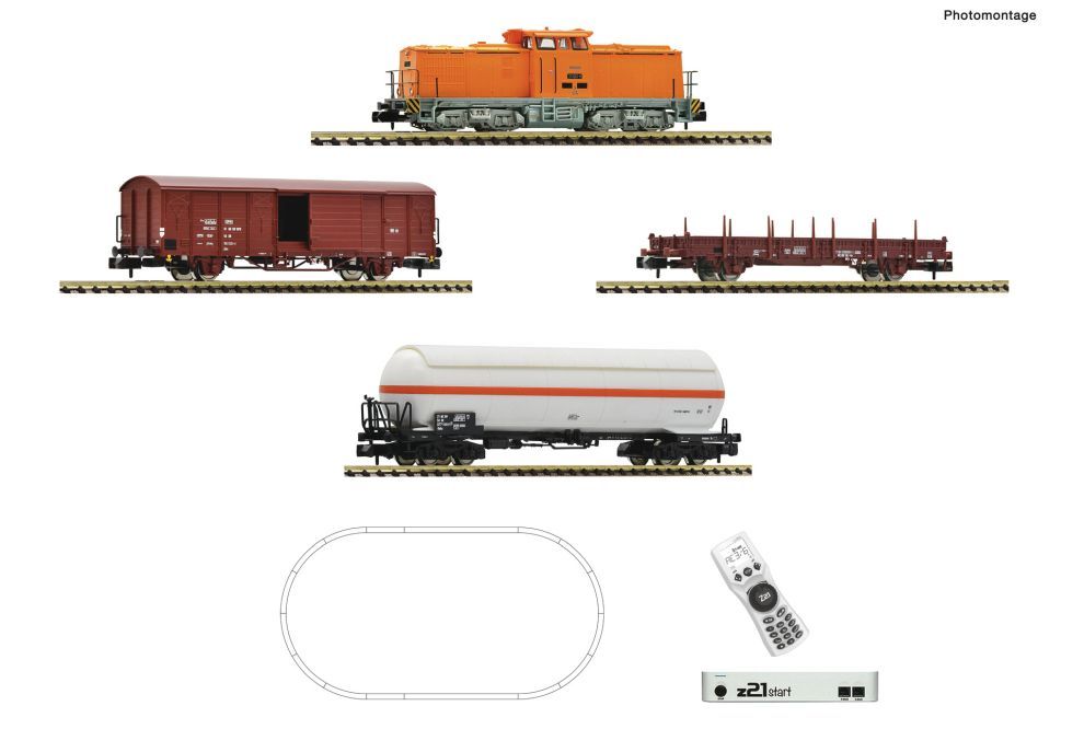 FLEISCHMANN 5170001 z21 start Digitalset: Diesellokomotive BR 111 mit Güterzug, DR DC Spur N