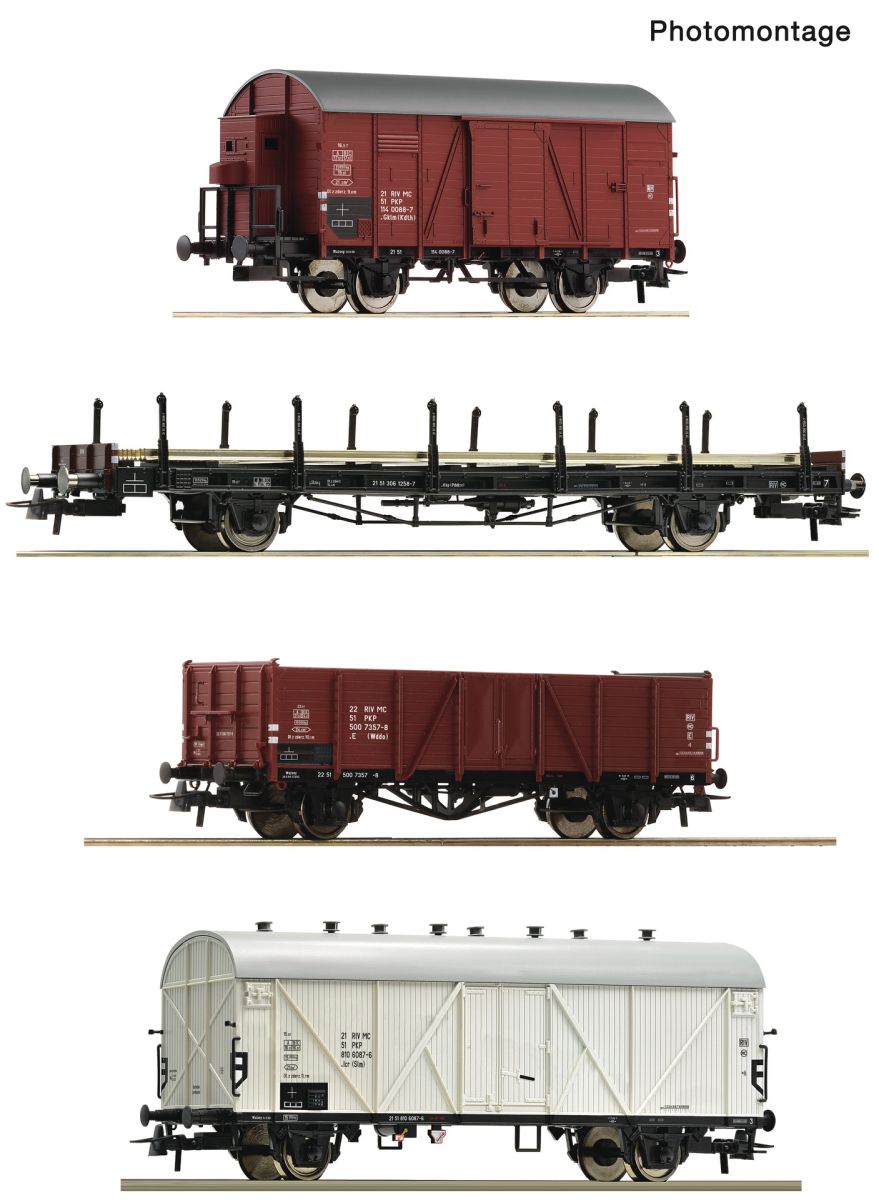 ROCO 6600101 4-tlg. Set: Güterzug, PKP DC Spur H0