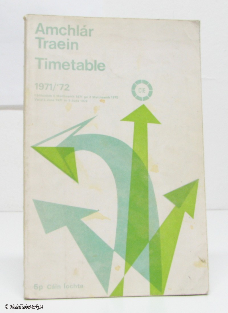 Amchlár Train Timetable 1971/72 CIE englisch
