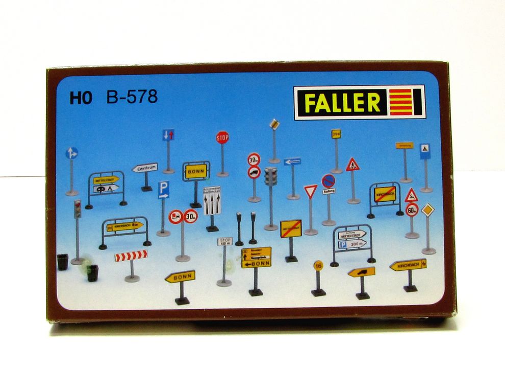 FALLER B-578 Verkehrsschilder Verkehrszeichen Bausatz im Maßstab 1:87 OVP