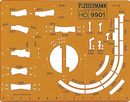 FLEISCHMANN 9901 Gleisplanschablone für Modell-Gleis Spur H0 1:87 - NEU