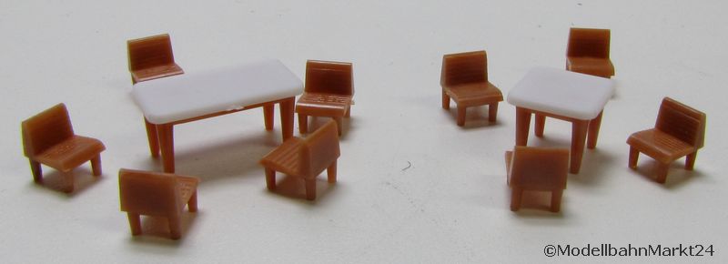 Modellbahn Tische und Stühle 11-teilig Spur H0
